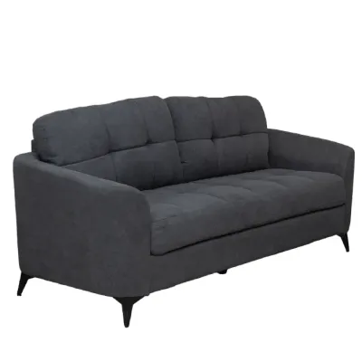 SOFA TRIPLE CALLIE TERCIOPELO GRIS OSCURO (2 BULTOS)